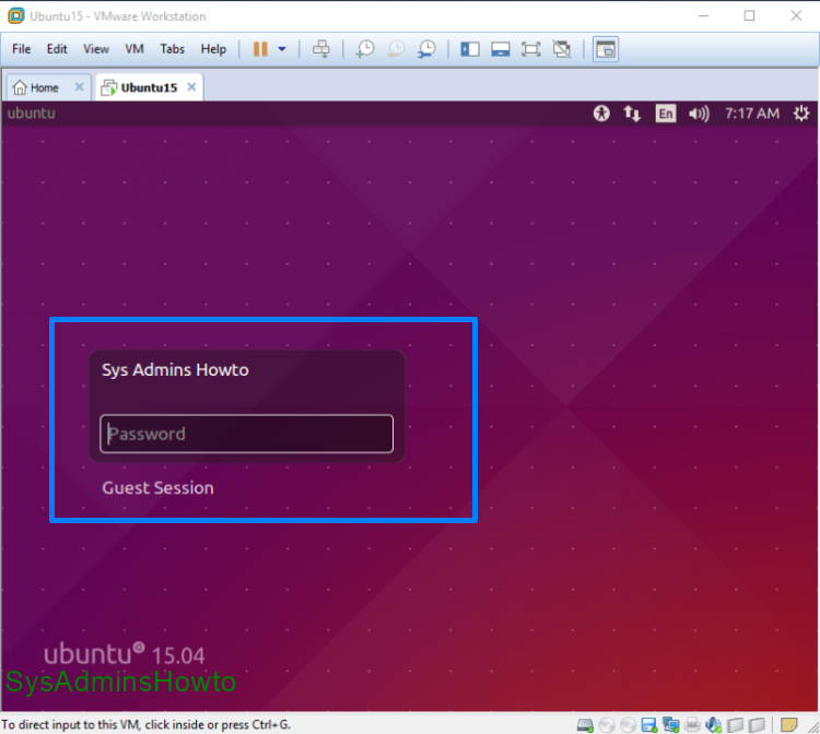 Ubuntu 15.04 Installation First-Boot VMware-Workstation-12 Ubuntu 15.04 Installation First-Boot VMware-Workstation-12